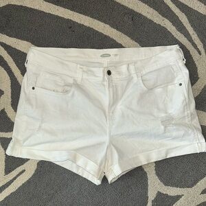 White denim shorts